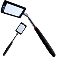 Miroir dinspection télescopique à rallonge pivotant à 360° pour une vue étendue avec deux lampes à LED brillantes WKBY…